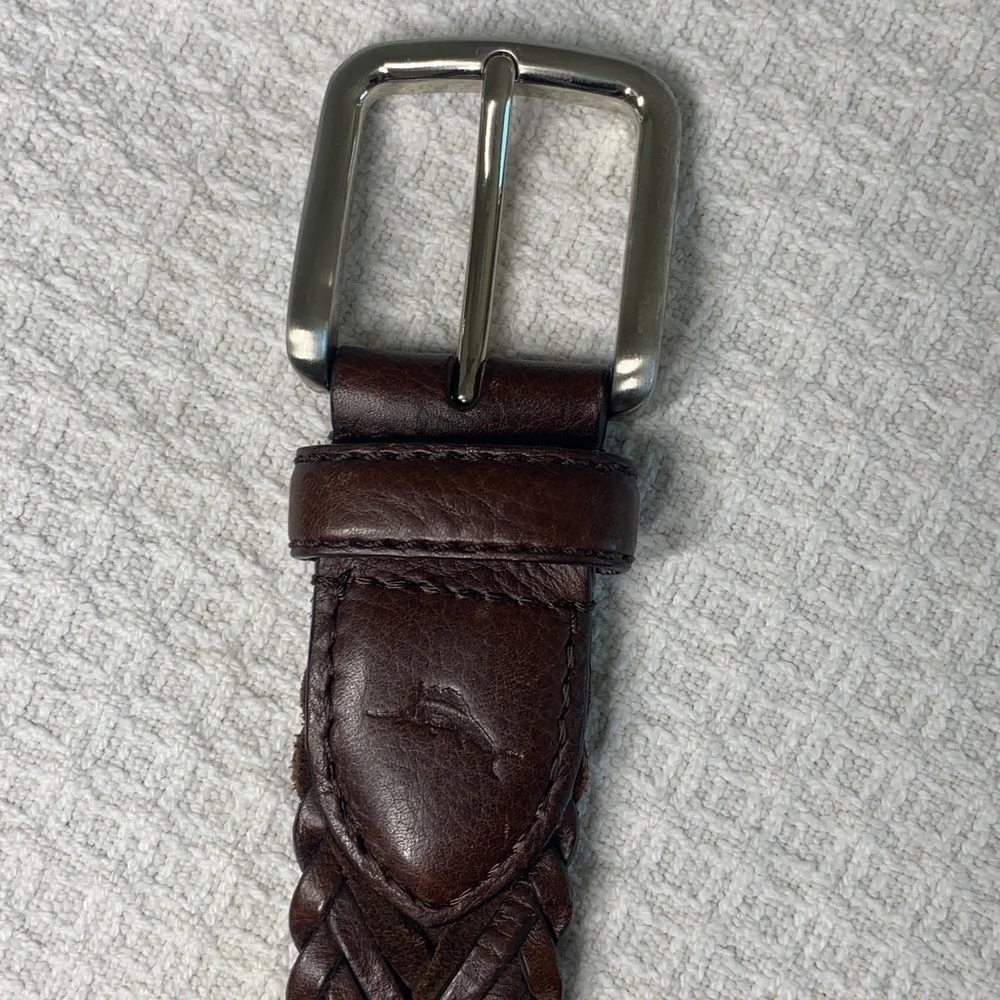 Tommy Bahama leather braided belt brown leather and suede size 38-40 large